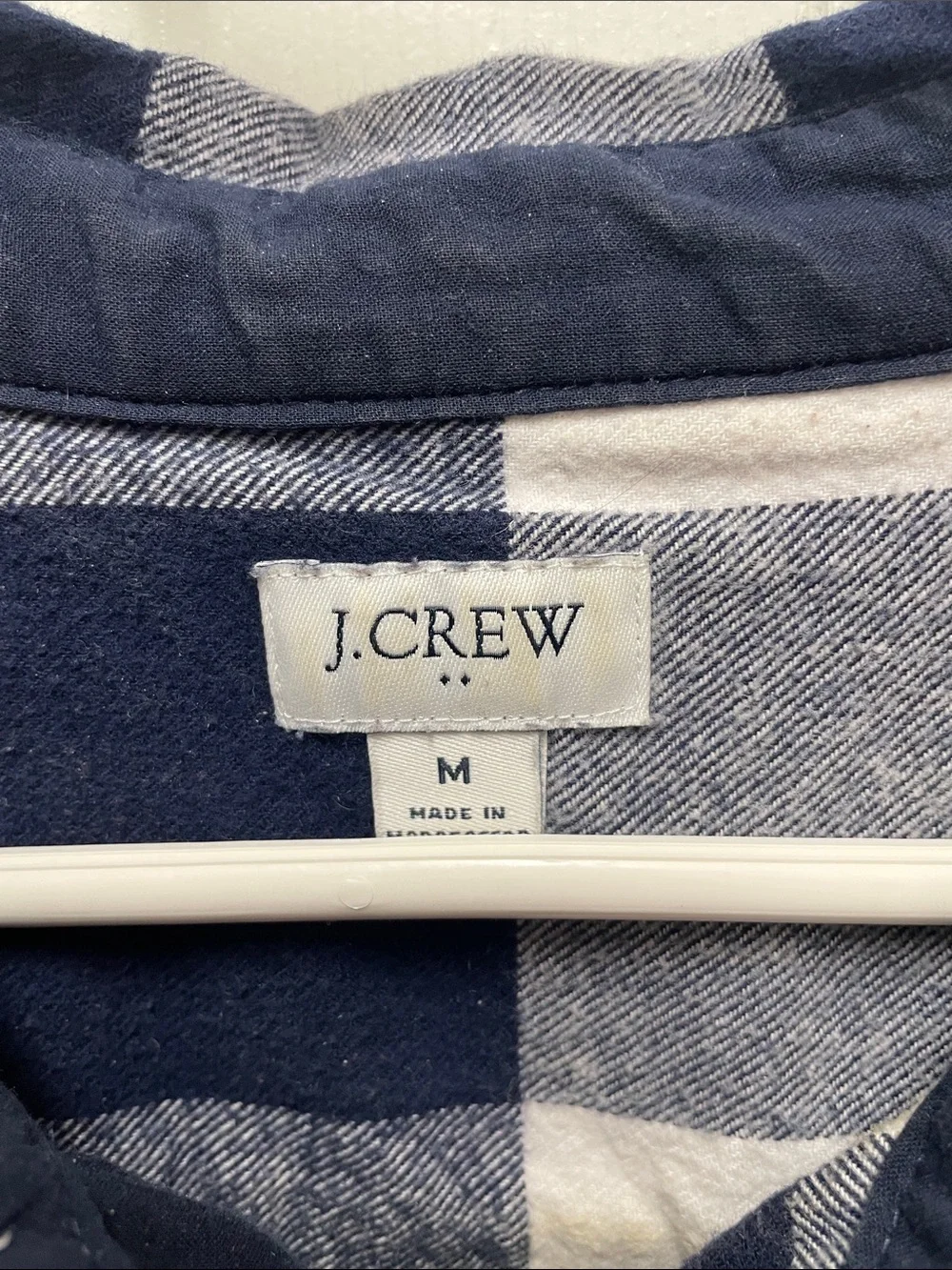 J. Crew Women’s Navy and White Check Popover Shirt